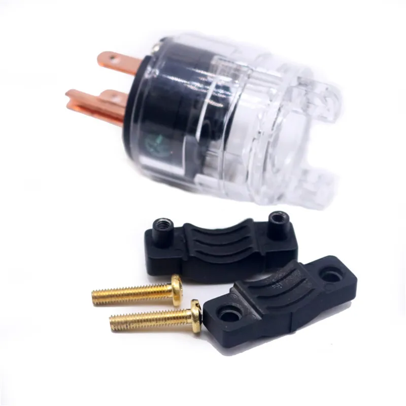 XSSH аудио Красный медный прозрачный Чехол DIY 15A 125V AC Power Электрический штекер