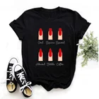 Camiseta с принтом ногтевого дизайна для женщин, забавная рубашка с принтом манги, корта в стиле Харадзюку для женщин, Camisetas De Los 90 Para
