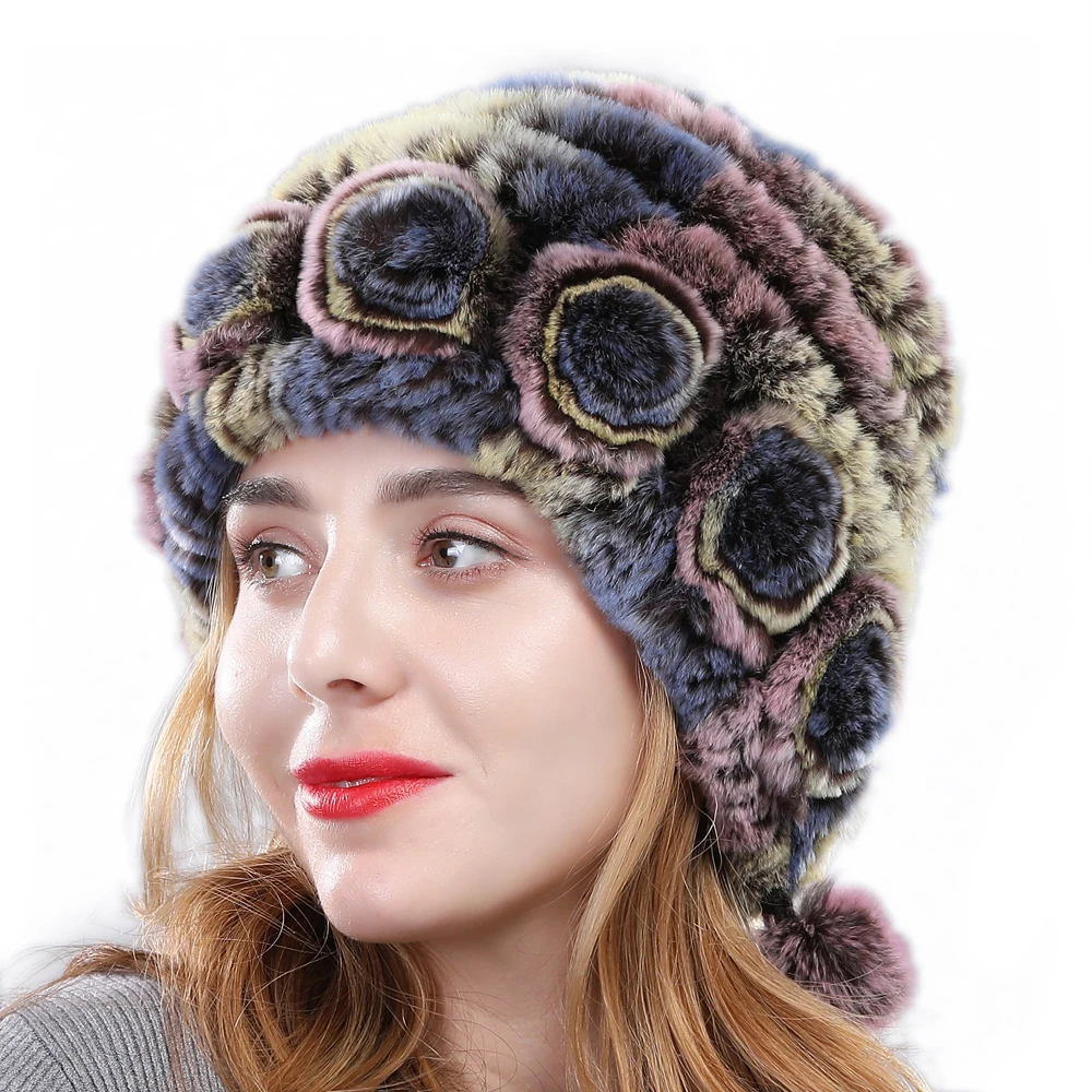 Новое поступление женский шарф из настоящей шерсти кролика меховая шапка с