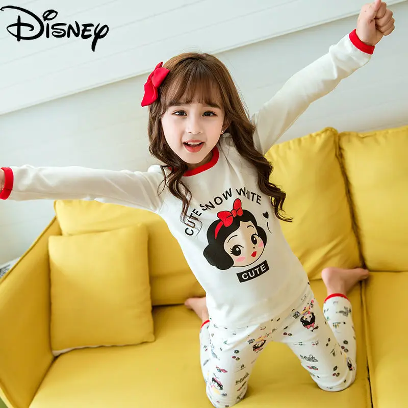 

Disney Cute Cartoon Snow White Underwear Warm Homewear Simple and Comfortable Cotton Children's Underwear Set