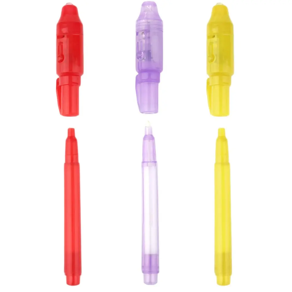UV Light Pen 2-in-1 Blacklight Creative Stationery Magical Invisible Ink with Back For Message Security Marker | Дом и сад