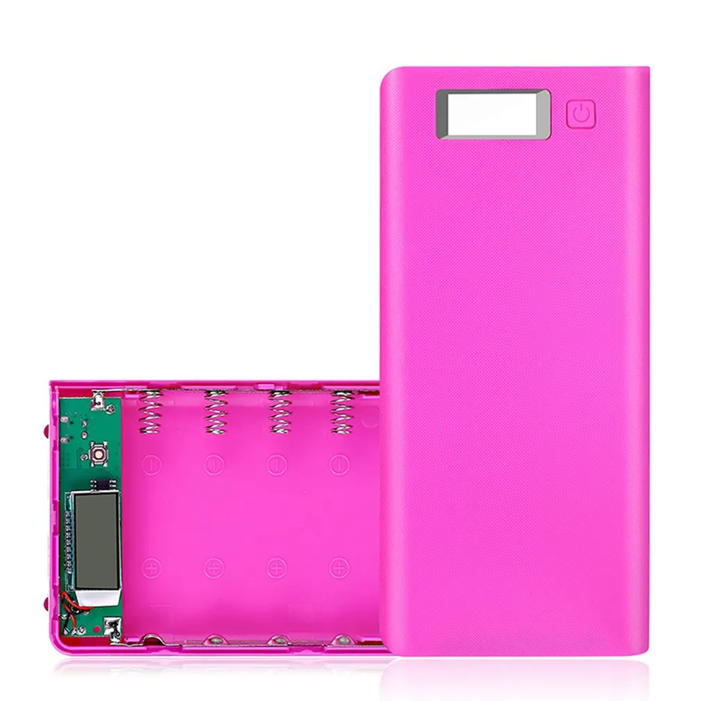 Purple 8*18650 аккумулятор портативный внешний аккумулятор чехол Комплект цифровой дисплей без сварки 8*18650 Мобильный блок питания комплект портативный корпус батареи - Цвет: Purple