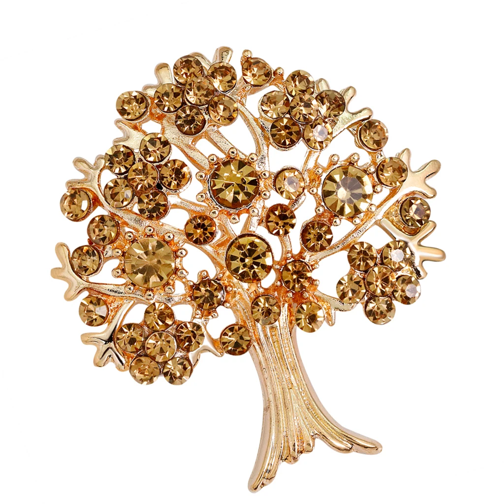 Нежный сверкающий горный хрусталь фруктовый цветок потрясающая брошь дерево