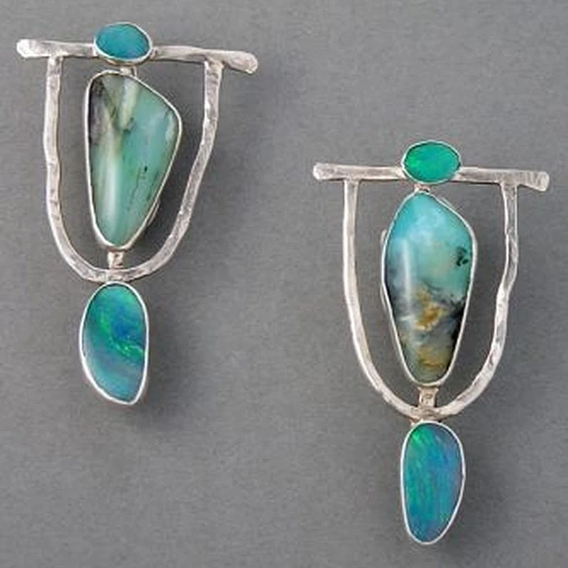 

Bohemian Geometric Brincos Vintage Silver Stud Earrings for Women Fashion Pendientes Jewelry Engagement Statement Earings