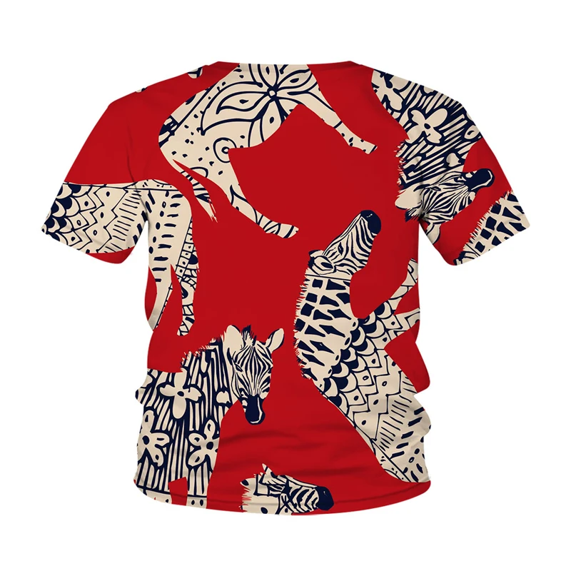 

2021 New Summer 3D T-Shirt kid Cartoon zebra Cute Funny pattern T-Shirt short sleeve Casual streetwear Anime print tshirt Tops