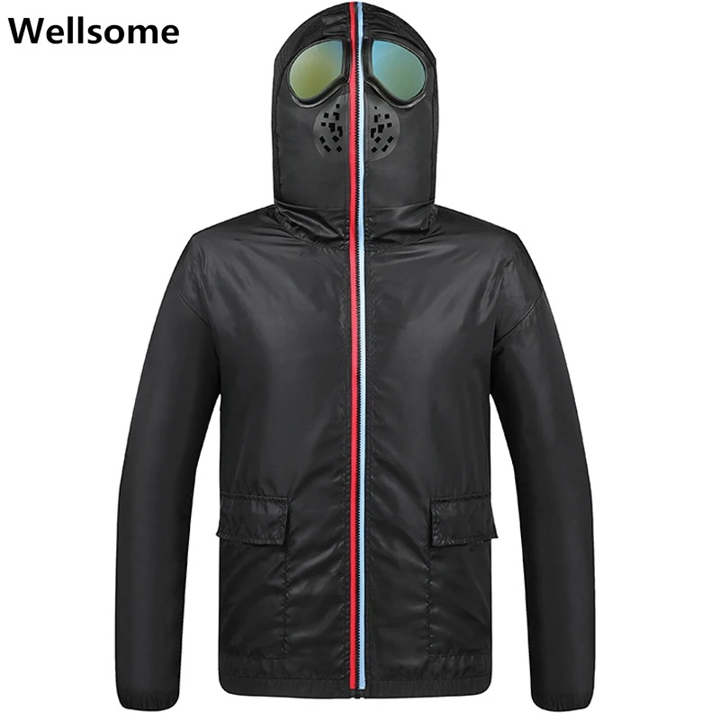 Защитный Комбинезон мужская куртка с очками Повседневная тонкая ветровка