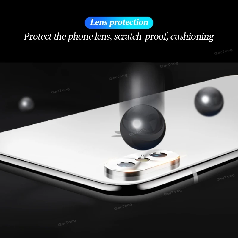 Защитный чехол для камеры с объективом для iPhone X 7 8 Plus XS Max XR с покрытием кольца из алюминия