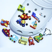 high quality alligator clip sandals cartoon car and bus croc shoes decoration accessories buckle pvc gibbs shoes accessories