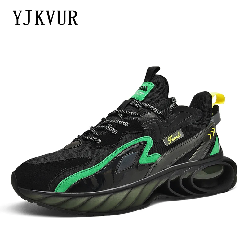 

YJKVUR High Quality Casual Sneakers For Men Breathable Cushioning Non-Slip Basketball Sports Shoes Luminous Light Running Shoes