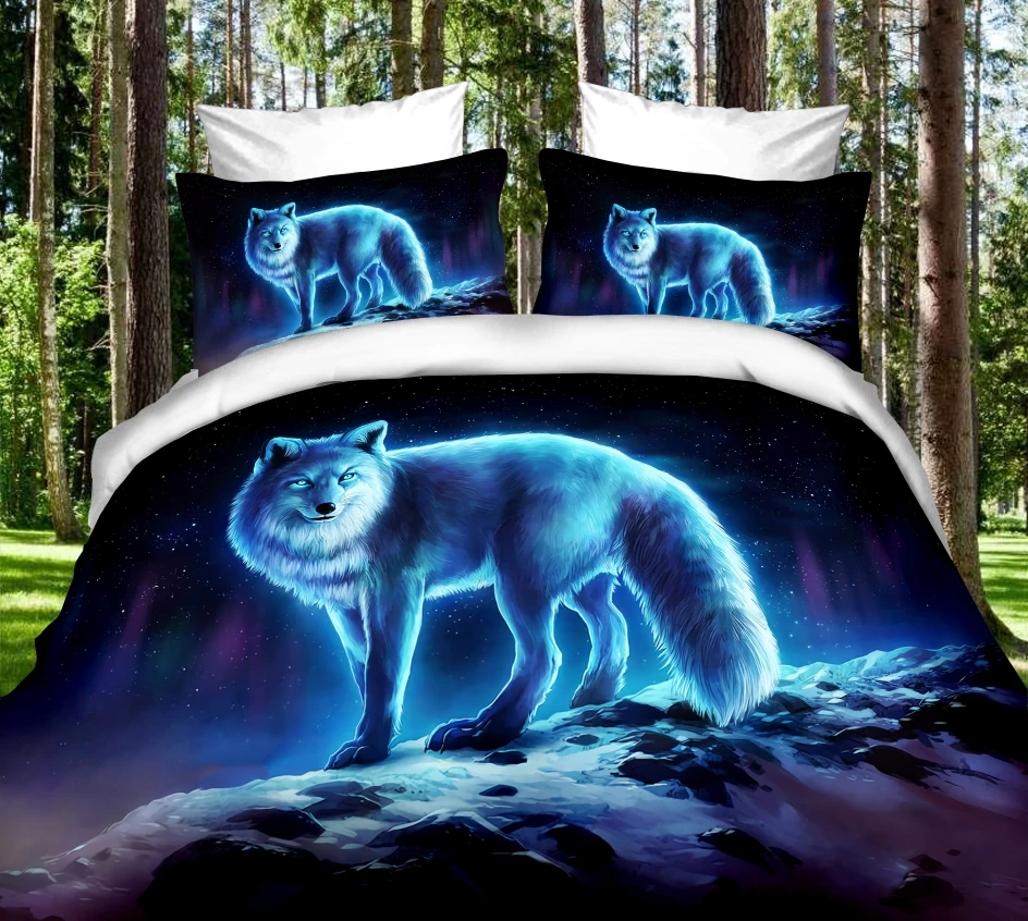 

Nwe Deer Bedding Set Single Twin Full Queen King Size Animal Tag Lion Wolf Bed Set Aldult Kid Bedroom Duvetcover Sets 007