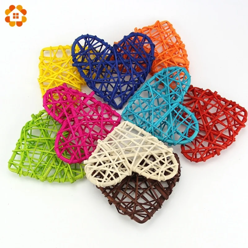 

10PCS/Lot 10CM New Arrival Heart Sepak Takraw For Christmas Birthday Party & Home Wedding Party Decoration Rattan Ball 10 Colors