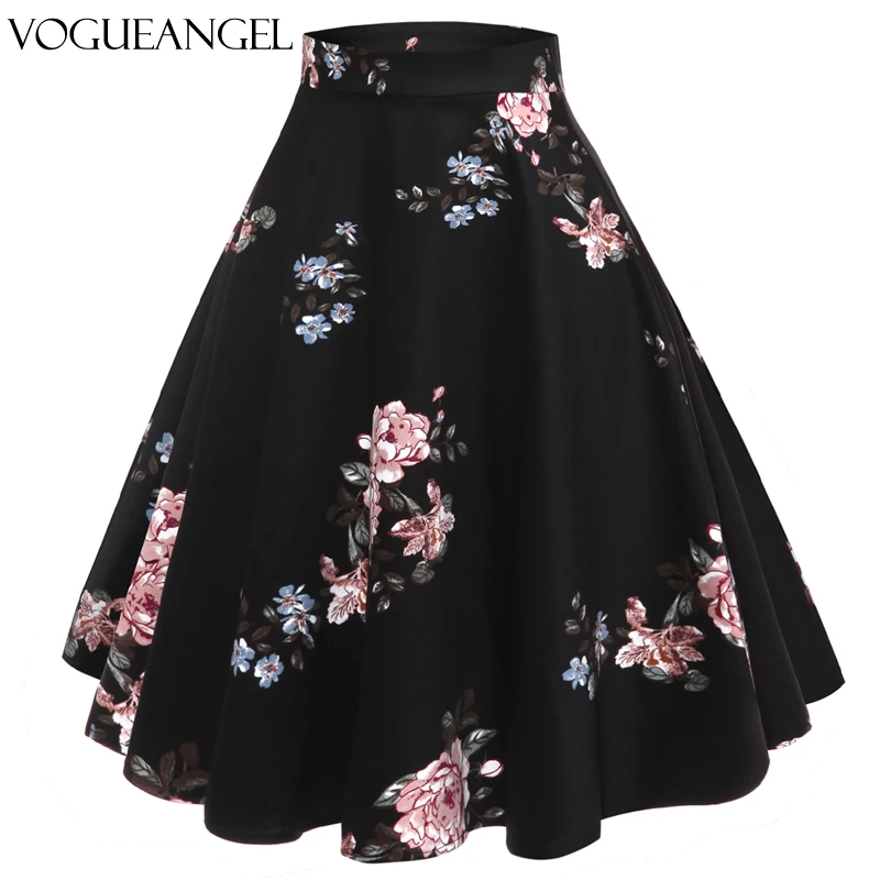 Размера плюс трапециевидной формы платье миди с цветочным узором в стиле ретро