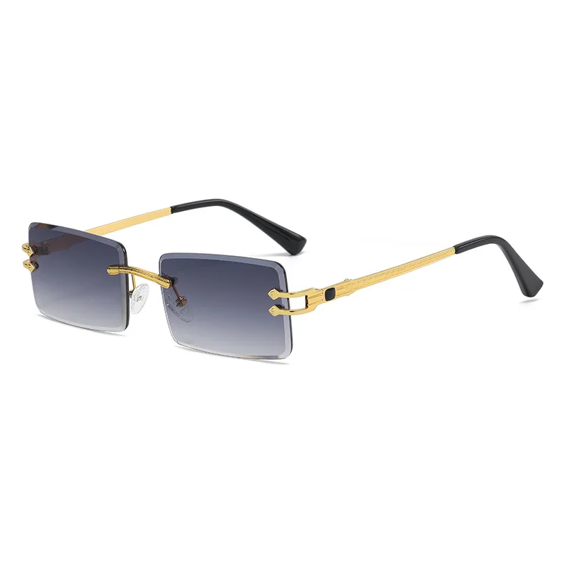 

Square Ladies Frameless Retro Sun Rectangle Men's UV400 Metal 2021 New Year Gift