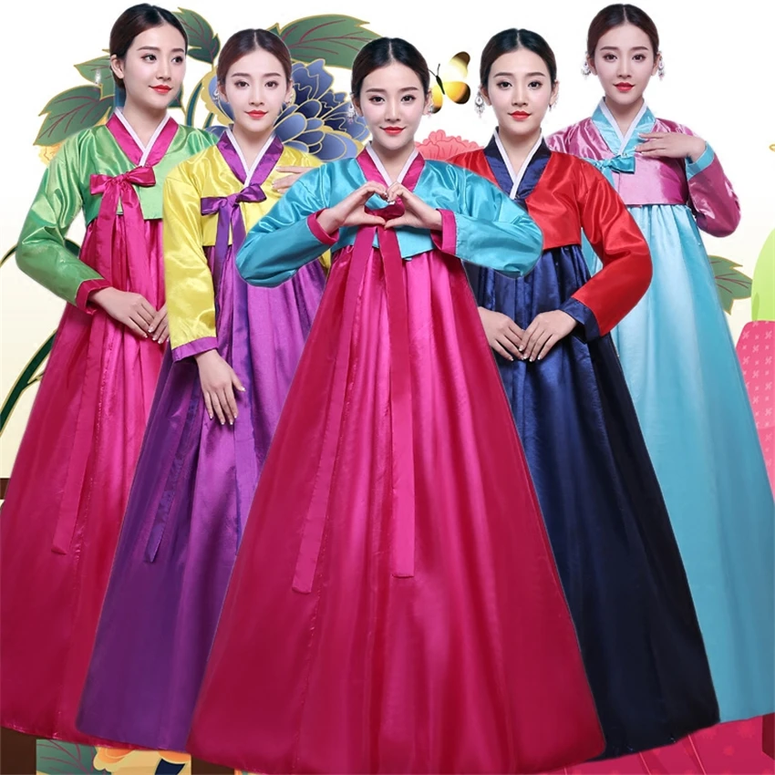 Las mujeres vestido Hanbok coreano de moda antigua disfraces tradicional fiesta palacio asiático vestimenta Cosplay para actuación 10Color