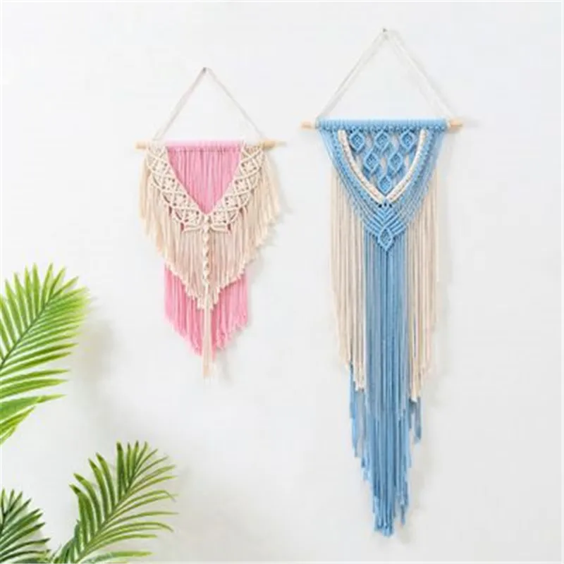 

Nordic minimalist hand-woven tapestry multilayer bedroom pendant cotton rope wall decoration