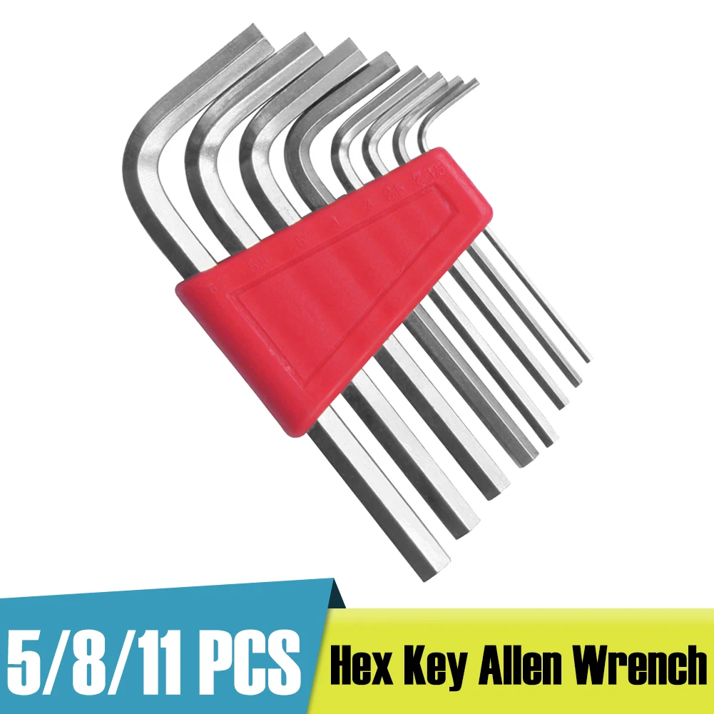 

5/8/11Pcs Hex Key Allen Wrench Set in Metric/Inch Standard CrV Steel Allen Key Short Arm Multi-Function And Multi-Size Tools Set
