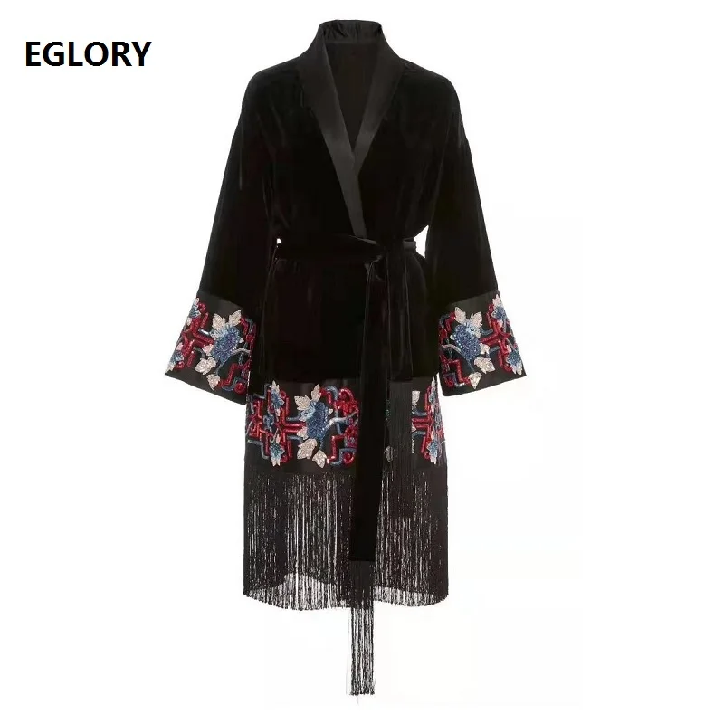 High Quality Runway Dress Autumn Style Women Beading Turn-down Collar Short Sleeve Straight Elegant Black Work Dress Basic