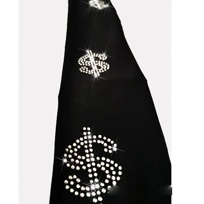 Женщин Lucky доллар Сексуальная геометрический узор Стразы колготки с заклепками