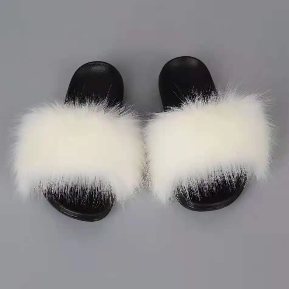 

2021 European and sk American ladies fashion casual personality furry flat toe sandals 1828