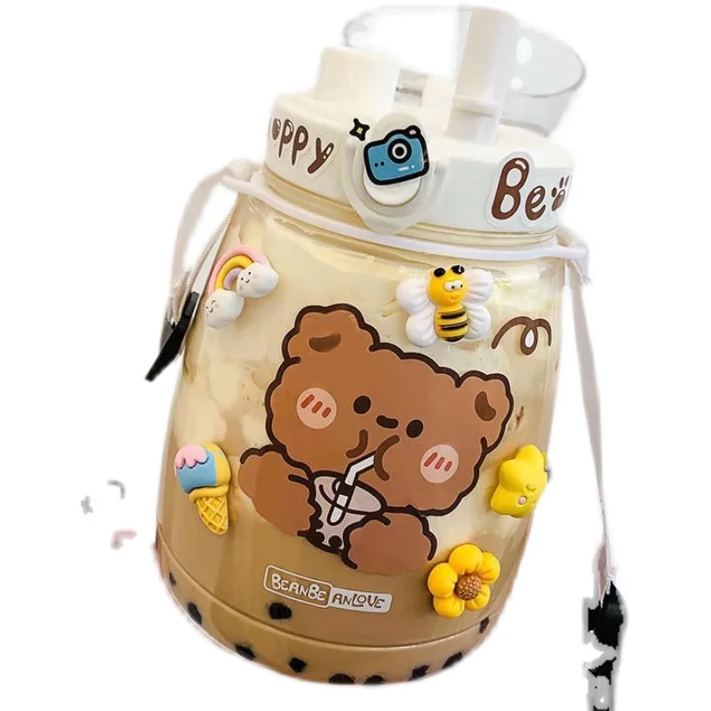 1300 мл Kawaii бутылка для молока чая с соломинкой занятий спортом на открытом воздухе