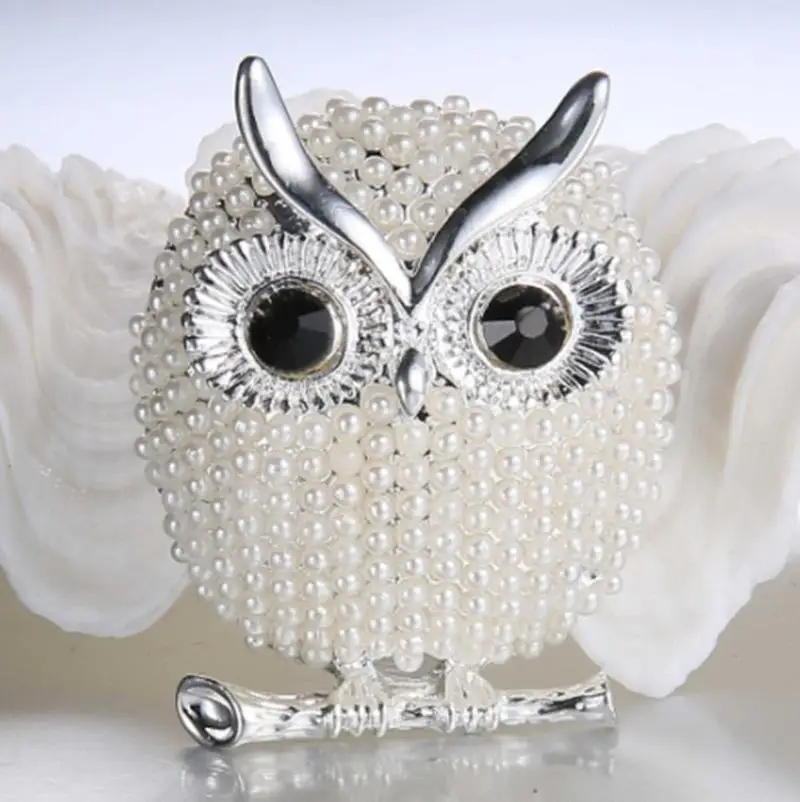 Симпатичная металлическая брошь с искусственным жемчугом из мультфильма для