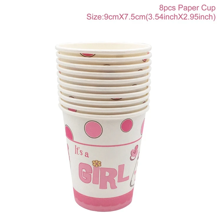 Pink Paper Cup Воздушные шары в виде слона, украшения для девочек и мальчиков, детские украшения для дня рождения, крещения, крещения - Цвет: Pink Paper Cup