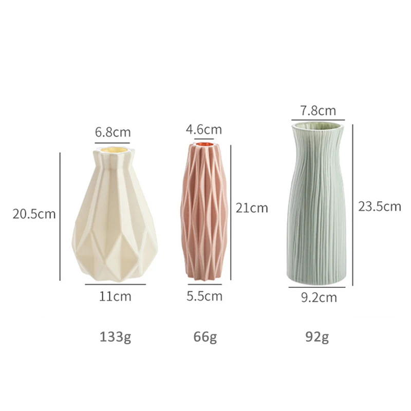 Nordic Style Modern Origami Flower Vases for Home Decoration, Living Room Flower Arrangement, Plastic Interior Flower Pot, Hot Sale image 3