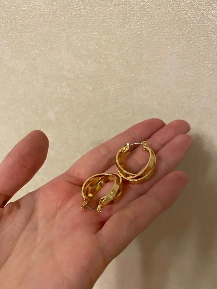 Новые повседневные Позолоченные Три круга Комбинированные Серьги кольца для