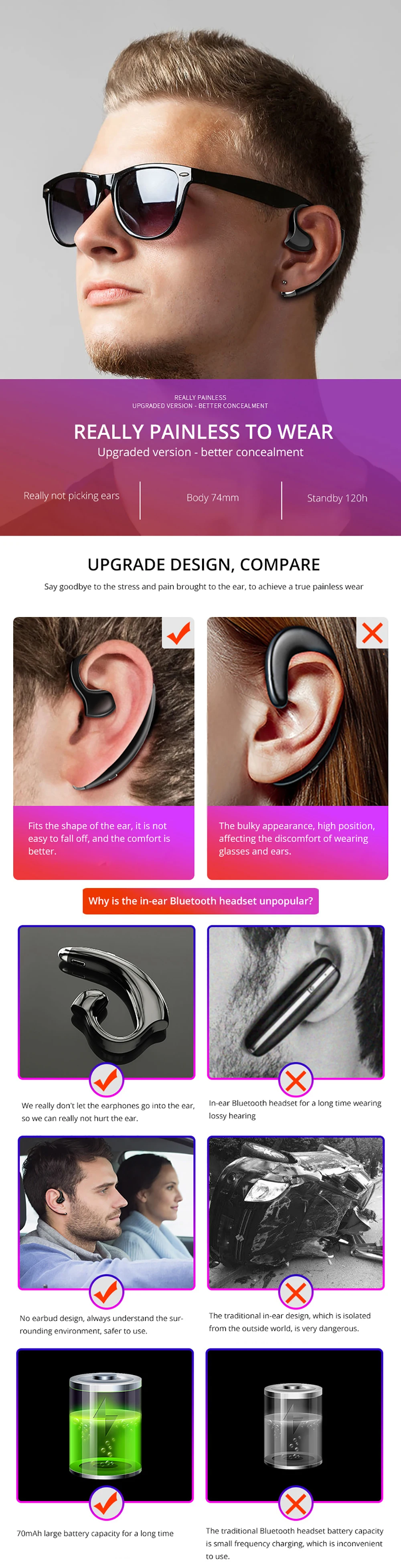 Bluetooth наушники беспроводные наушники Blutooth наушники Handsfree наушники спортивные наушники игровая гарнитура для Android и IOS