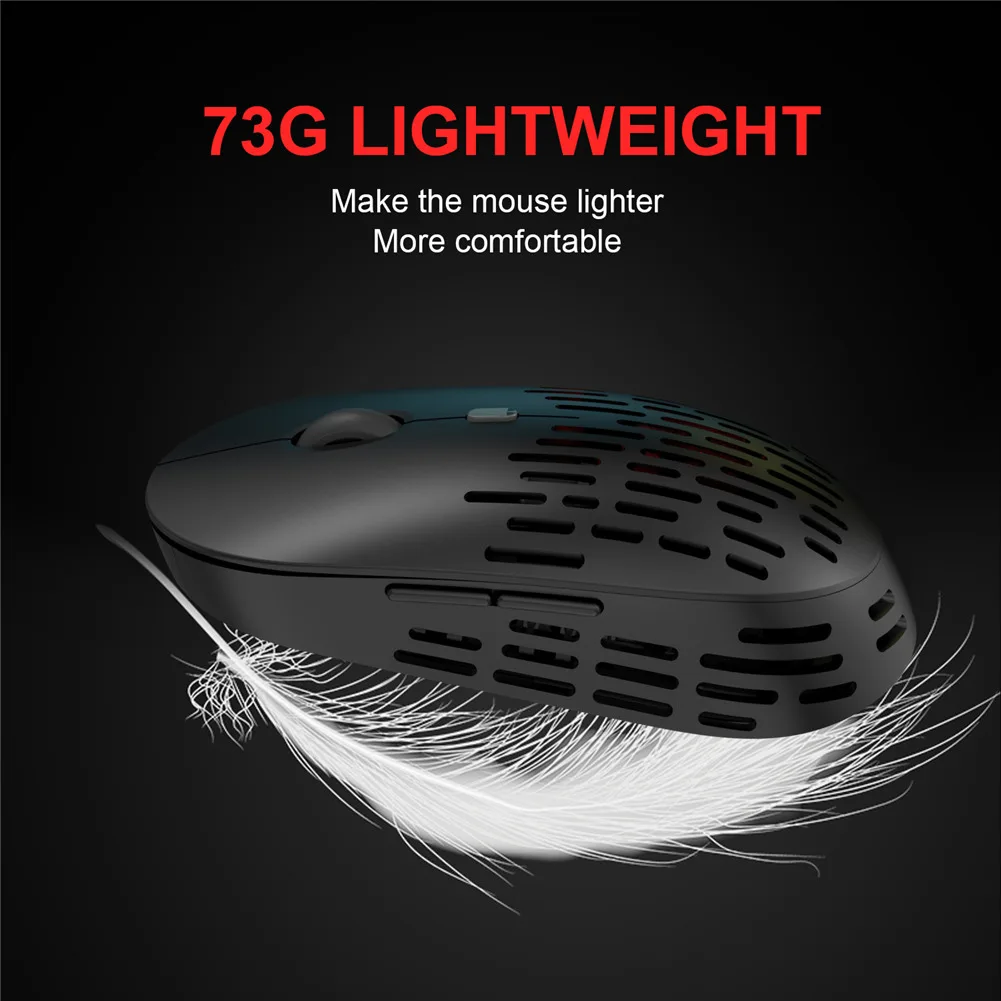 

T38 Glow Hollow Wireless Mouse Noiseless Mini Wireless Mouse Suitable for Laptop VH99