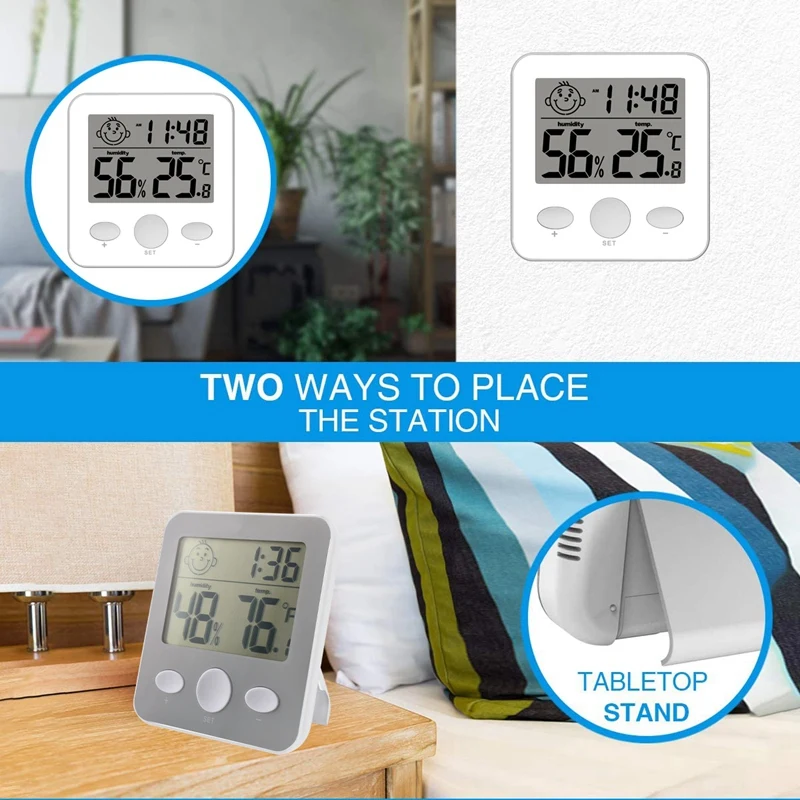 

Thermometer Indoor,Mini Digital Hygrometer Indoor Accurate Humidity Monitor Gauge for House,Office,Greenhouse,Home