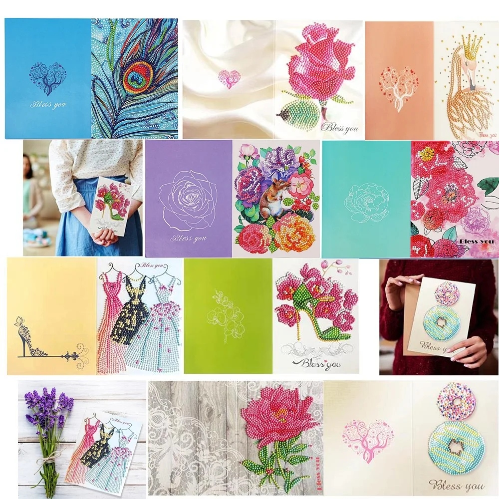 Алмазная живопись поздравительная открытка цветочный принт день рождения День