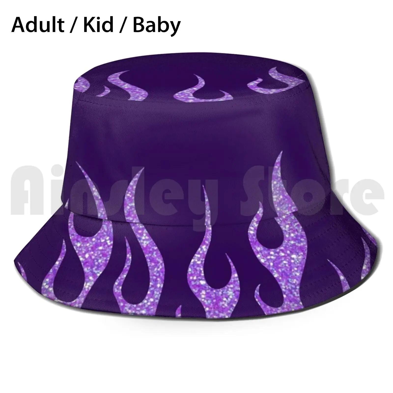 

Purple Glitter Flames Sun Hat Foldable UV Protection Flame Fire Y2K 2000S 90S Aesthetic Cute Retro Tumblr 2000S 80S Blue