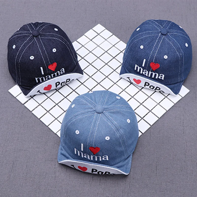 Модная Джинсовая детская шапка с буквами Детские бейсболки летние детские шапки