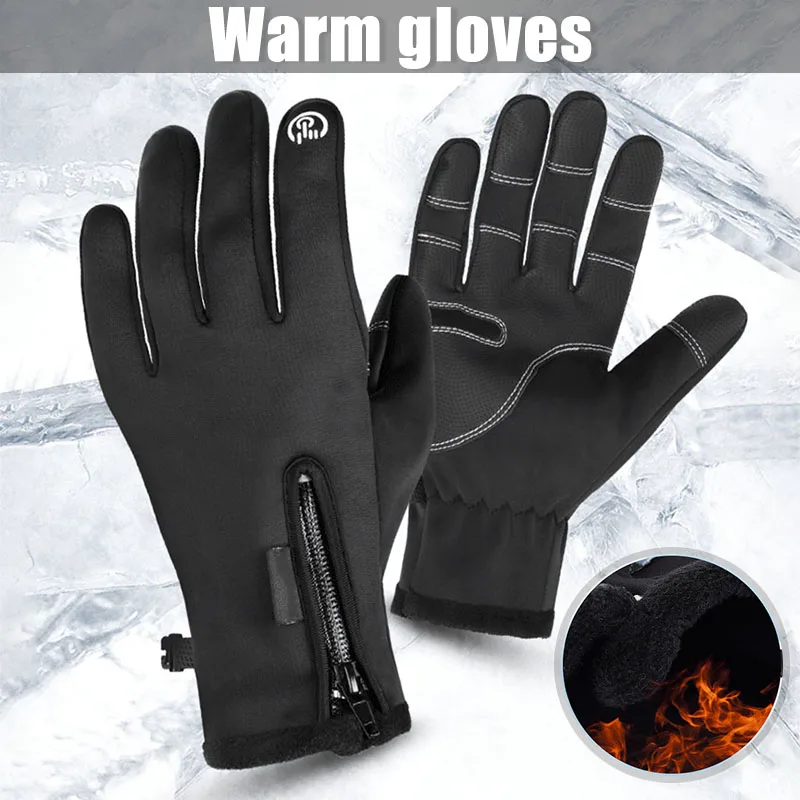 

Зимние перчатки унисекс премиум класса, противоскользящие Утепленные перчатки для сенсорного экрана, сохраняющие тепло перчатки для мужчи...