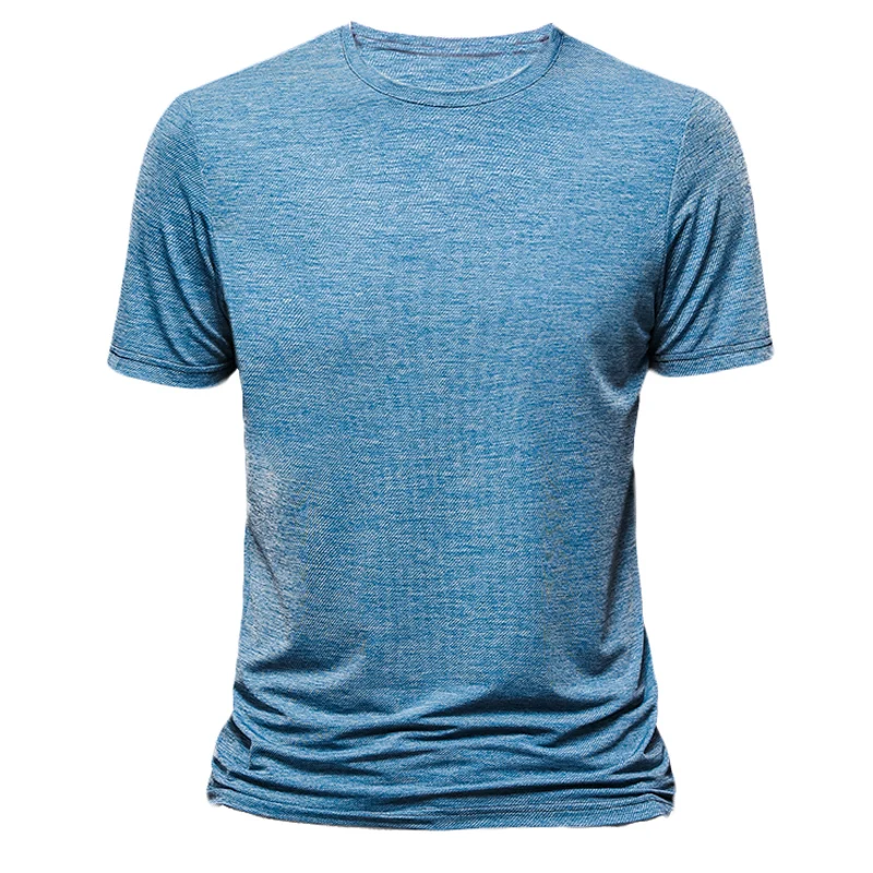 Футболка мужская приталенная с круглым вырезом брендовая качественная