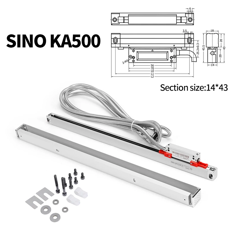 

Lathe Mill DRO Scale Sino KA500 70 120 170 220 270 320 370 420 470 520mm Slim Scale 0.001mm KA-500 Small Thin Linear Encoder