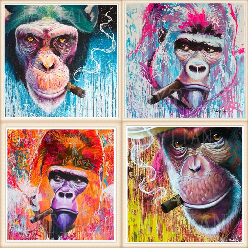 Алмазная живопись DIY Orangutan украшение для дома квадратная/Круглая Мозаика