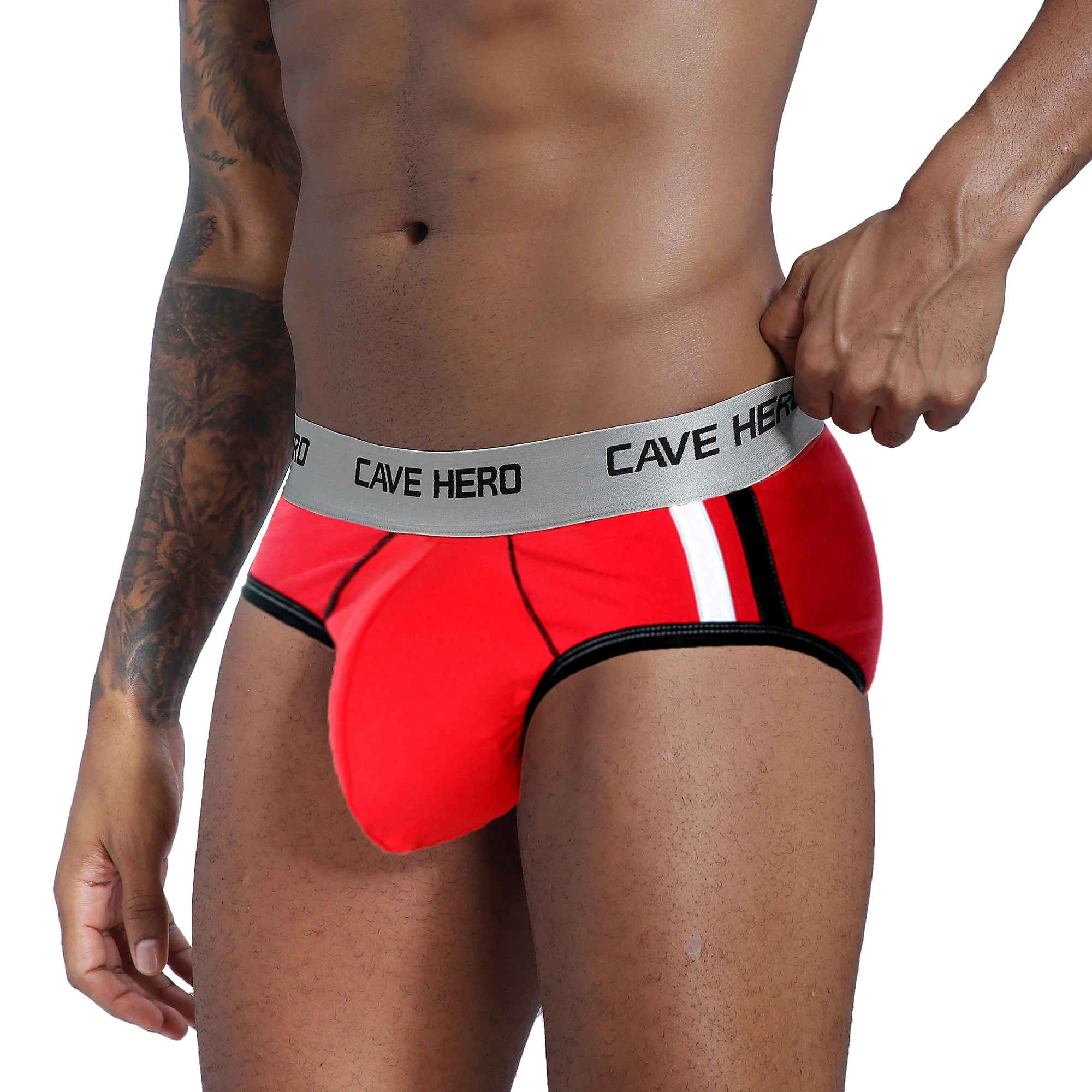 Мужской хлопковый пояс с карманами и пуш ап принтом| |