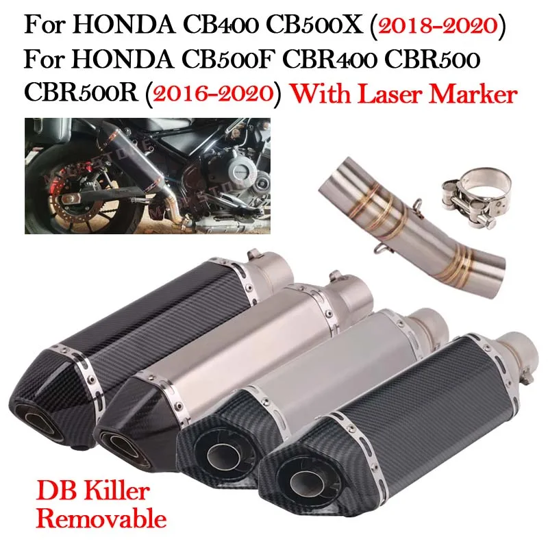 Silenciador de Escape para motocicleta, tubo de conexión DB Killer para Honda CB400, CBR400, CB500F, CB500X, CBR500, CBR500R, años 2016 a 2020, 2021