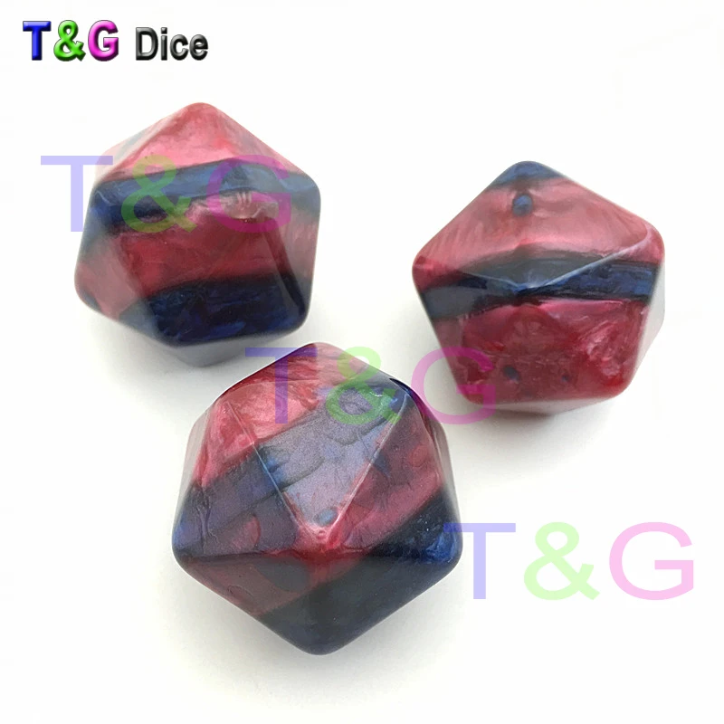 10 шт./компл. Новые разноцветные темно красные и синие D20 кости для развлекательных
