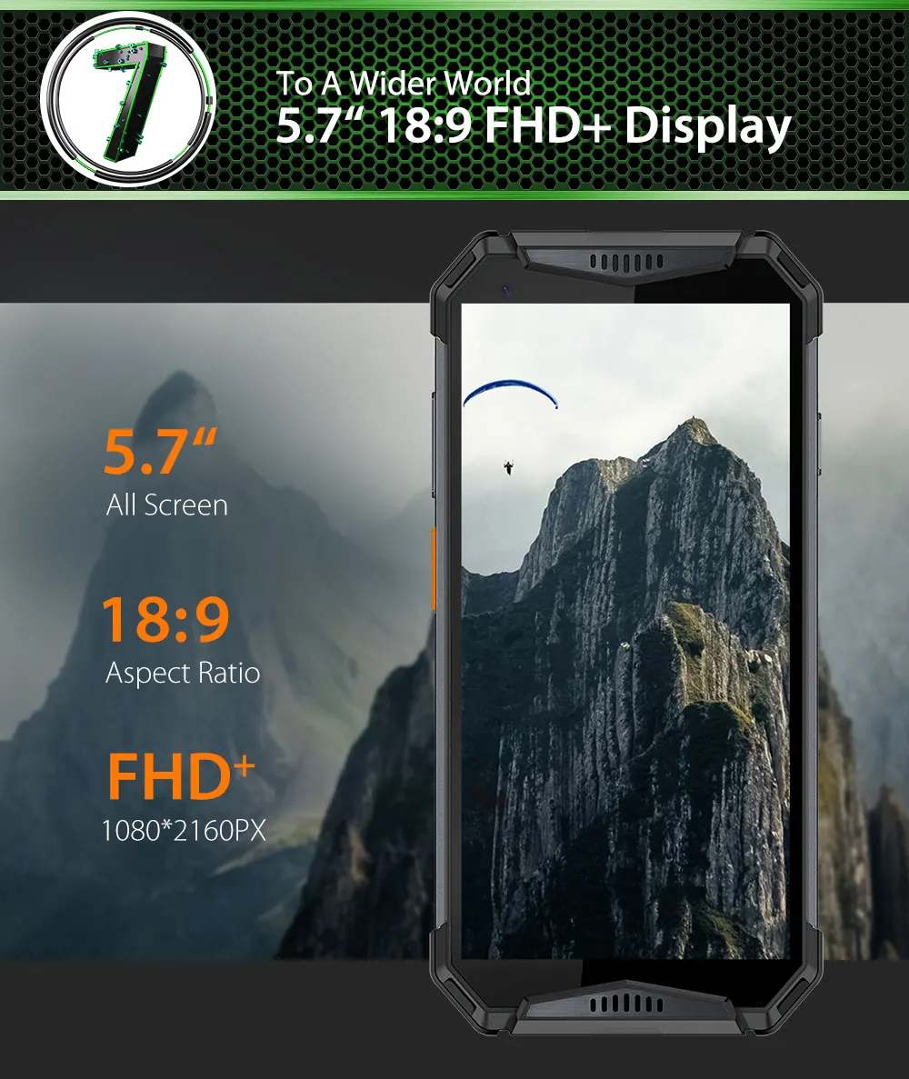 Ulefone Armor 3W 5,7 ''мобильный телефон Android 9,0 6 ГБ 64 Гб разблокировка отпечатков пальцев NFC OTG 21 МП Helio P70 Восьмиядерный двухsim-смартфон