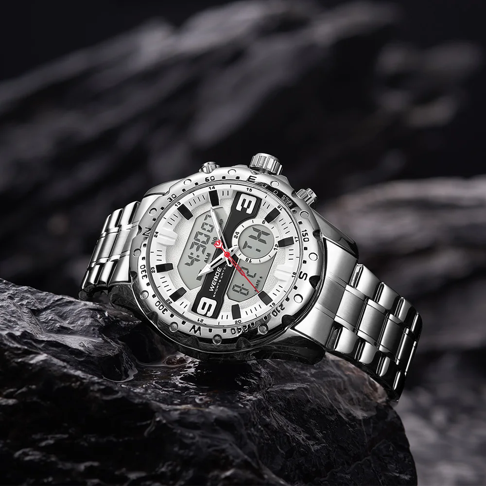 WEIDE мужские часы повседневные спортивные кварцевые ЖК-цифровые часы-Хронометр