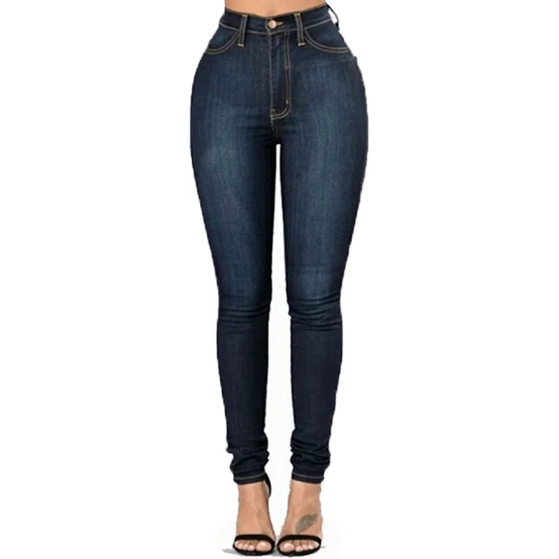 

WEPBEL Women's Fashion High Waist Skinny Trousers Lady Slim Pencil Elastic Jeans Lady Casual Stretch Leggings Hot Pants