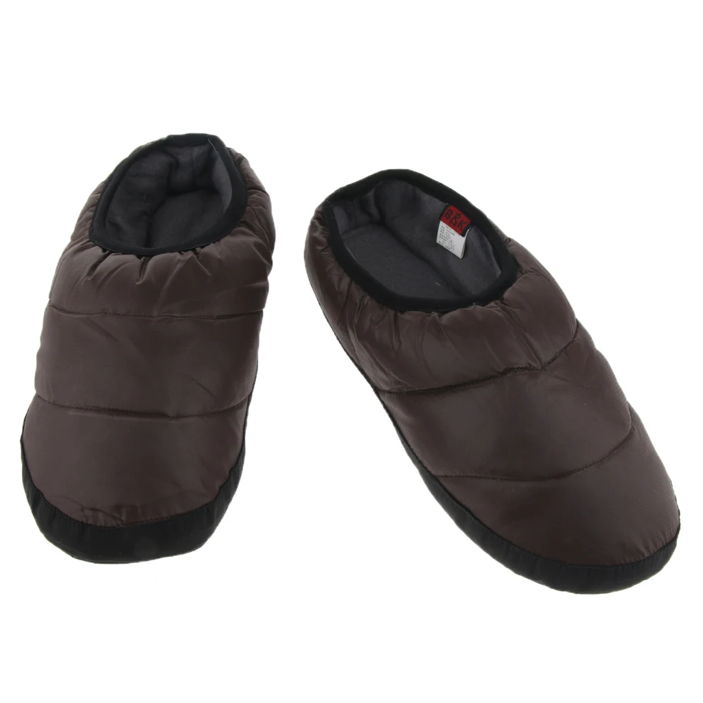 Тапочки унисекс на утином пуху зимние теплые Нескользящие домашние ботинки