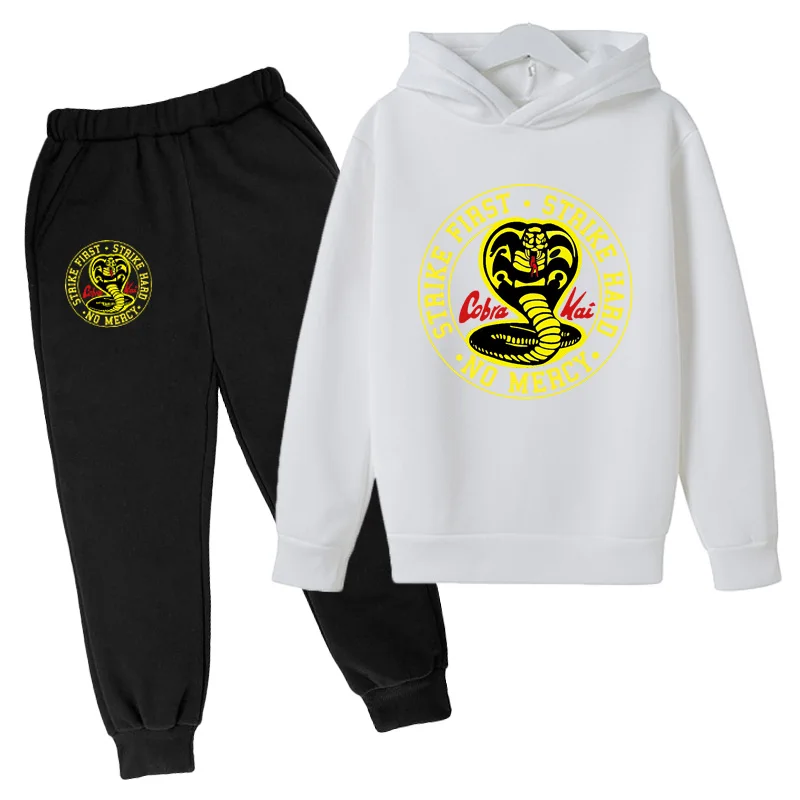 

2021 New Spring Boys' Fashion Cotton Cartoon Long Sleeve Printed Hooded Sweatshirt + Trousers Two Piece Girls' Sportswear Jacket