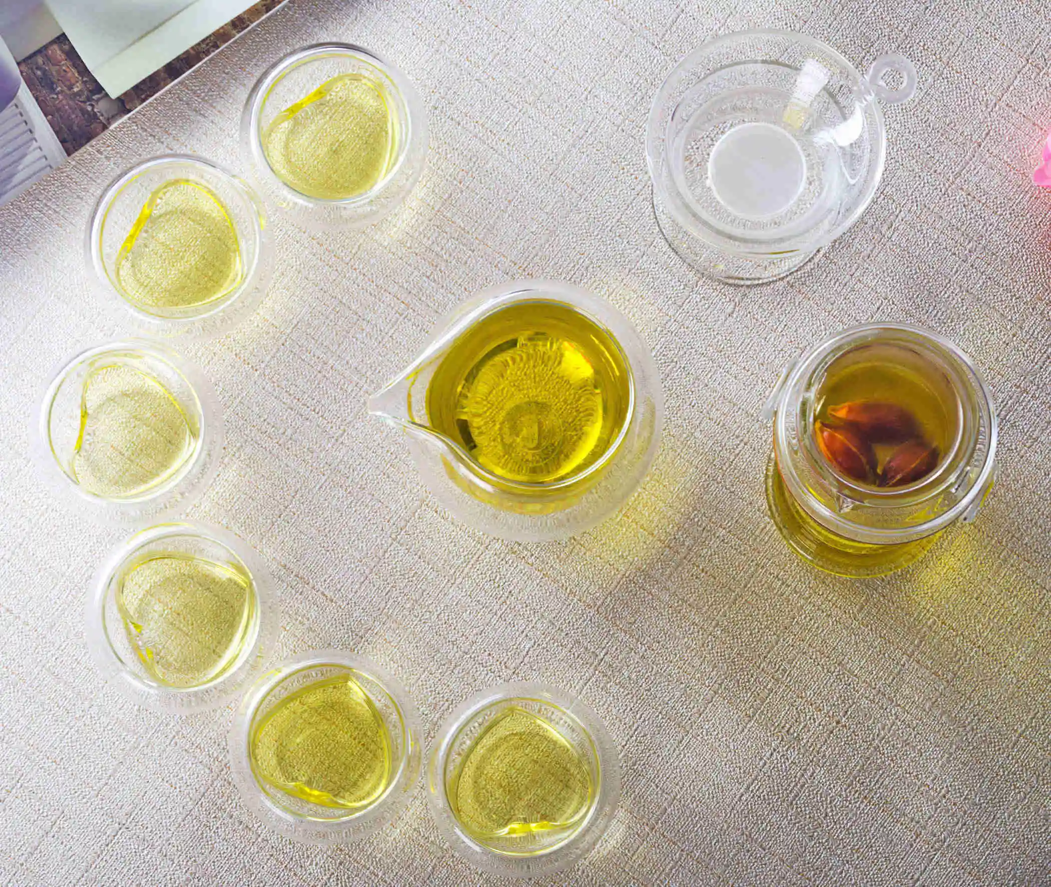 1 х кунг фу набор кофейного чая стеклянные двойные ручки для уха чайный горшок +