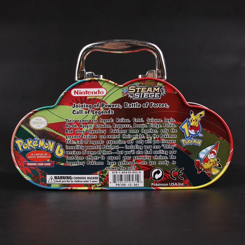Портативная железная коробка карты покемонов английская версия коллекция