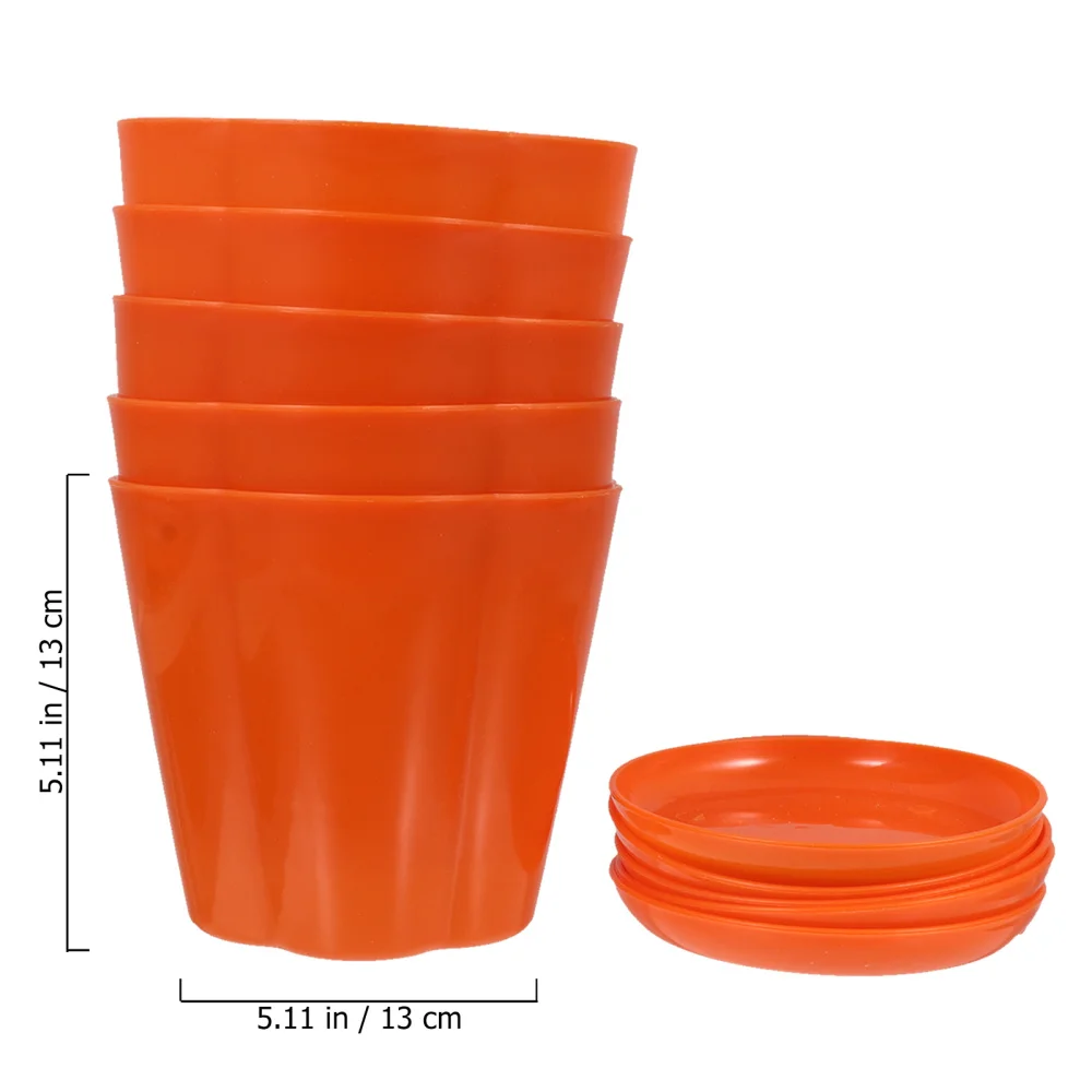 

5Pcs Planting Pots Garden Plant Planting Flowerpots with Saucers