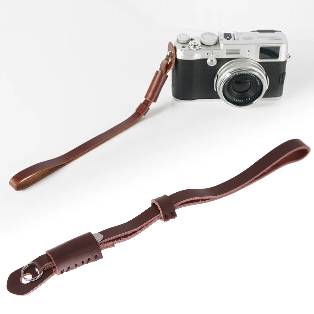 Kopen Camera Leather Hand Strap Grip Pu Lederen Camera Wrist Hand Strap Grip Voor Canon Sony Nikon Camera Accessoires